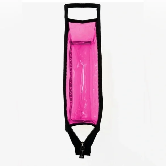 Kendall & Kylie Vibrant Transparent Pink Jelly Bag, Cosmetic Bag, Wristlet, NWOT - Picture 4 of 5